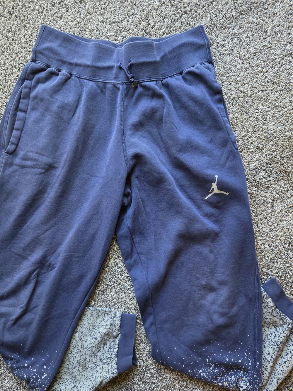 Jordan Navy Sweatpants with Jumpman and Speckle Hem